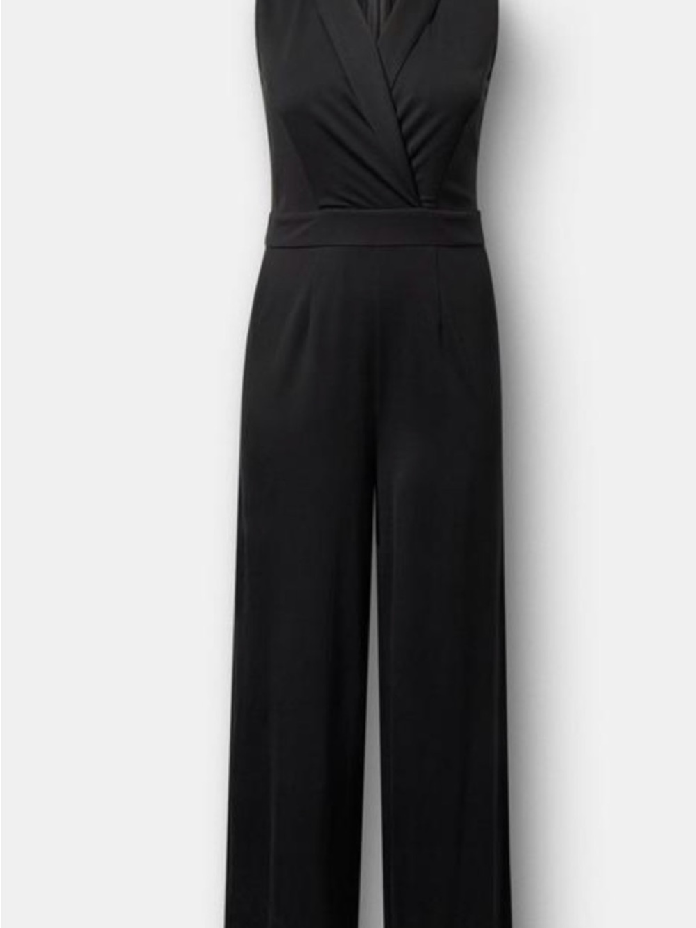 Torrid Studio Tuxedo Jumpsuit Black Satin Accent Wide Leg Plus Size 30 - Picture 14 of 14